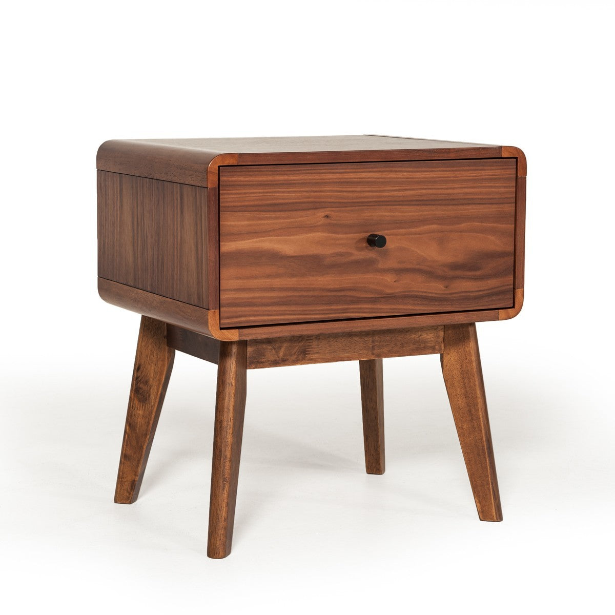 Mid Century Walnut Nightstand w/ Drawer