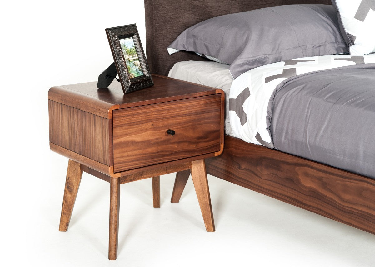 Mid Century Walnut Nightstand w/ Drawer