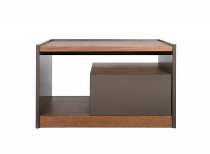 Modern Walnut Nightstand w/ Drawer Box