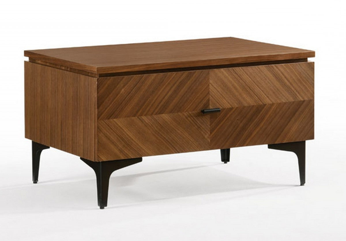 Mid Century Walnut Nightstand w/ 2 Drawers
