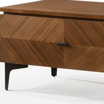 Mid Century Walnut Nightstand w/ 2 Drawers