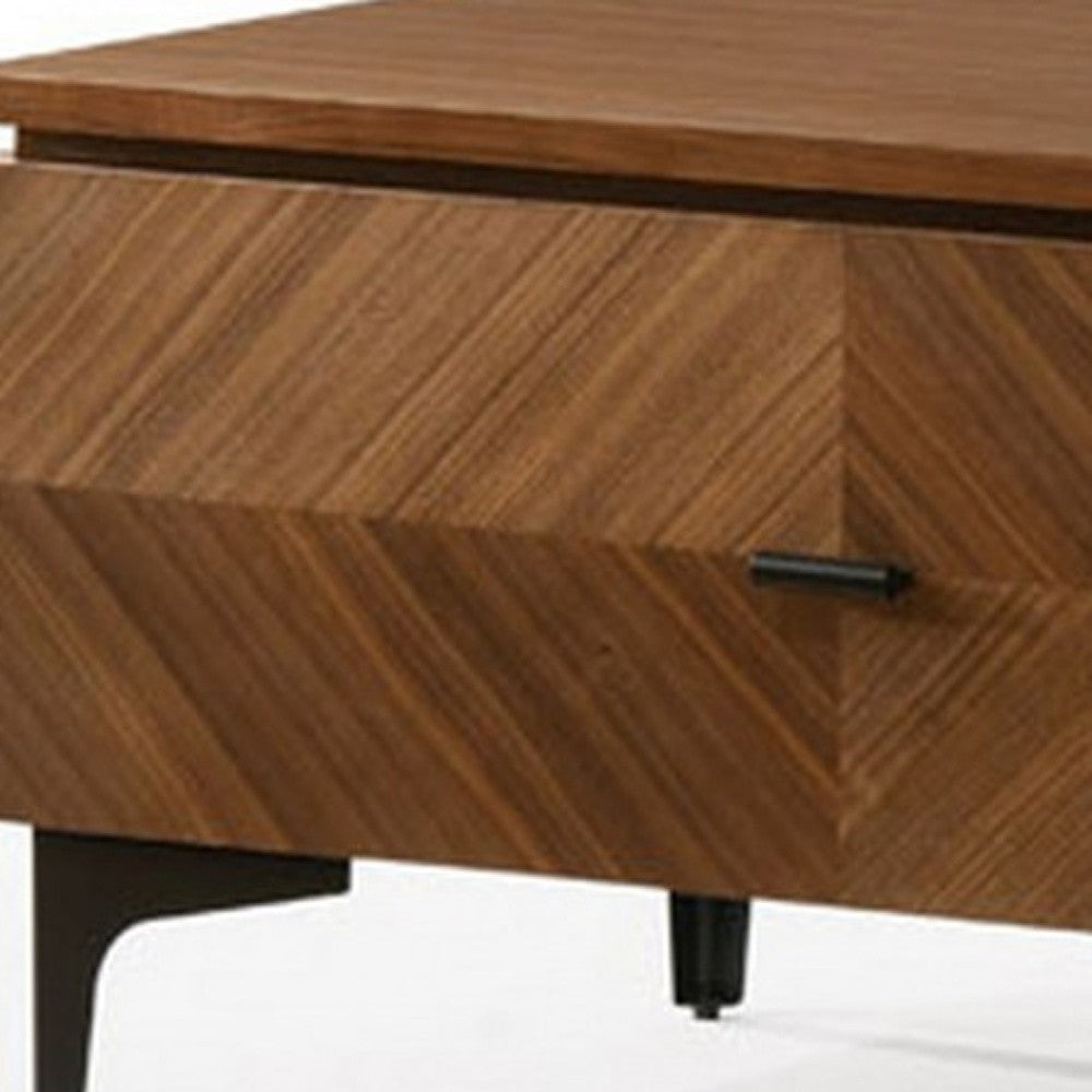 Mid Century Walnut Nightstand w/ 2 Drawers