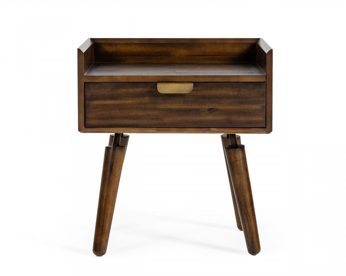 Classic Dark Walnut Acacia Nightstand
