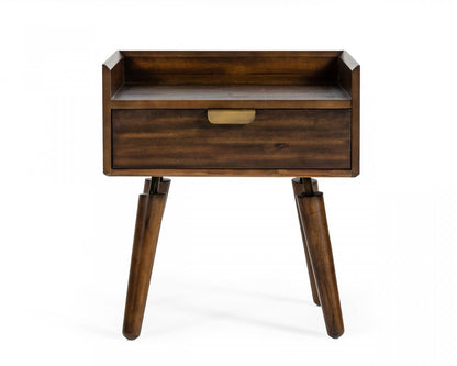 Classic Dark Walnut Acacia Nightstand