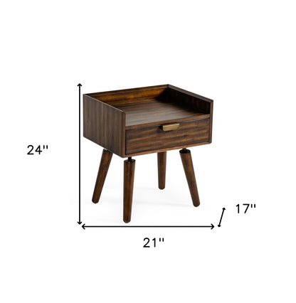 Classic Dark Walnut Acacia Nightstand