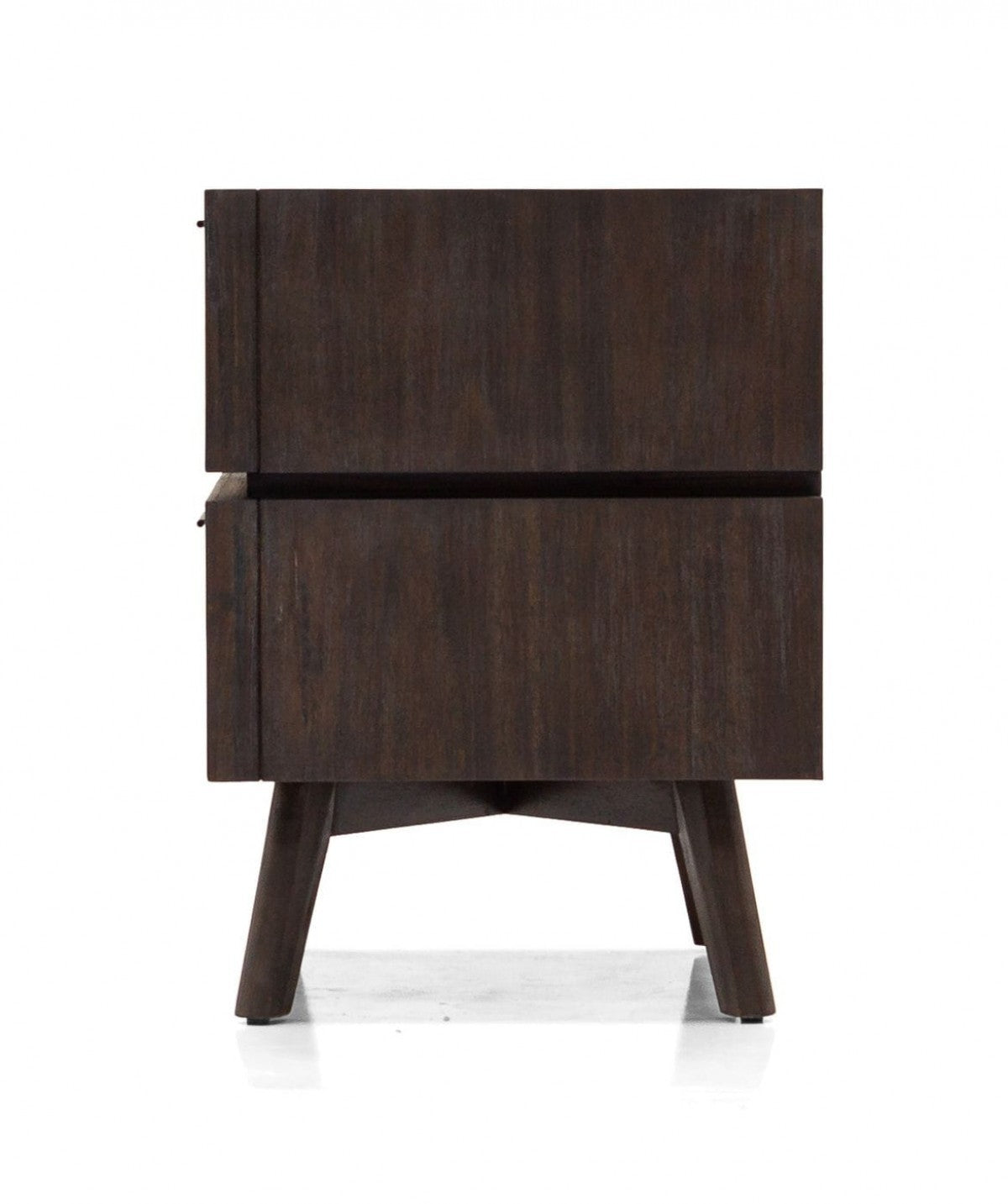 Mid Century Acacia Nightstand w/ 2 Drawers