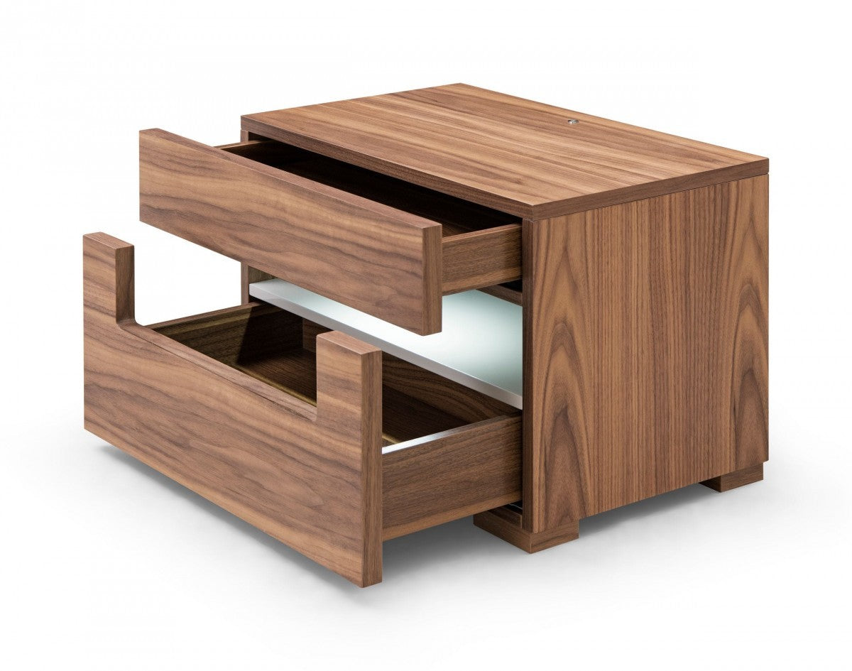 Darby Walnut Nightstand w/ 2 Drawers