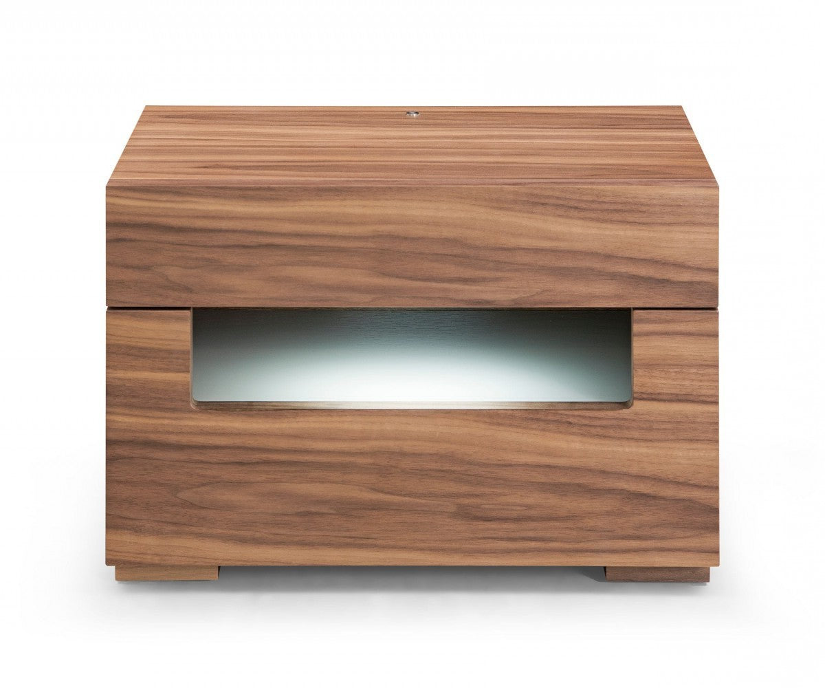 Darby Walnut Nightstand w/ 2 Drawers