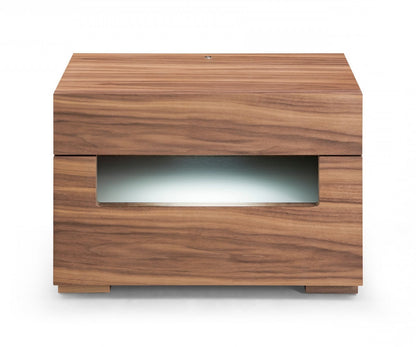 Darby Walnut Nightstand w/ 2 Drawers