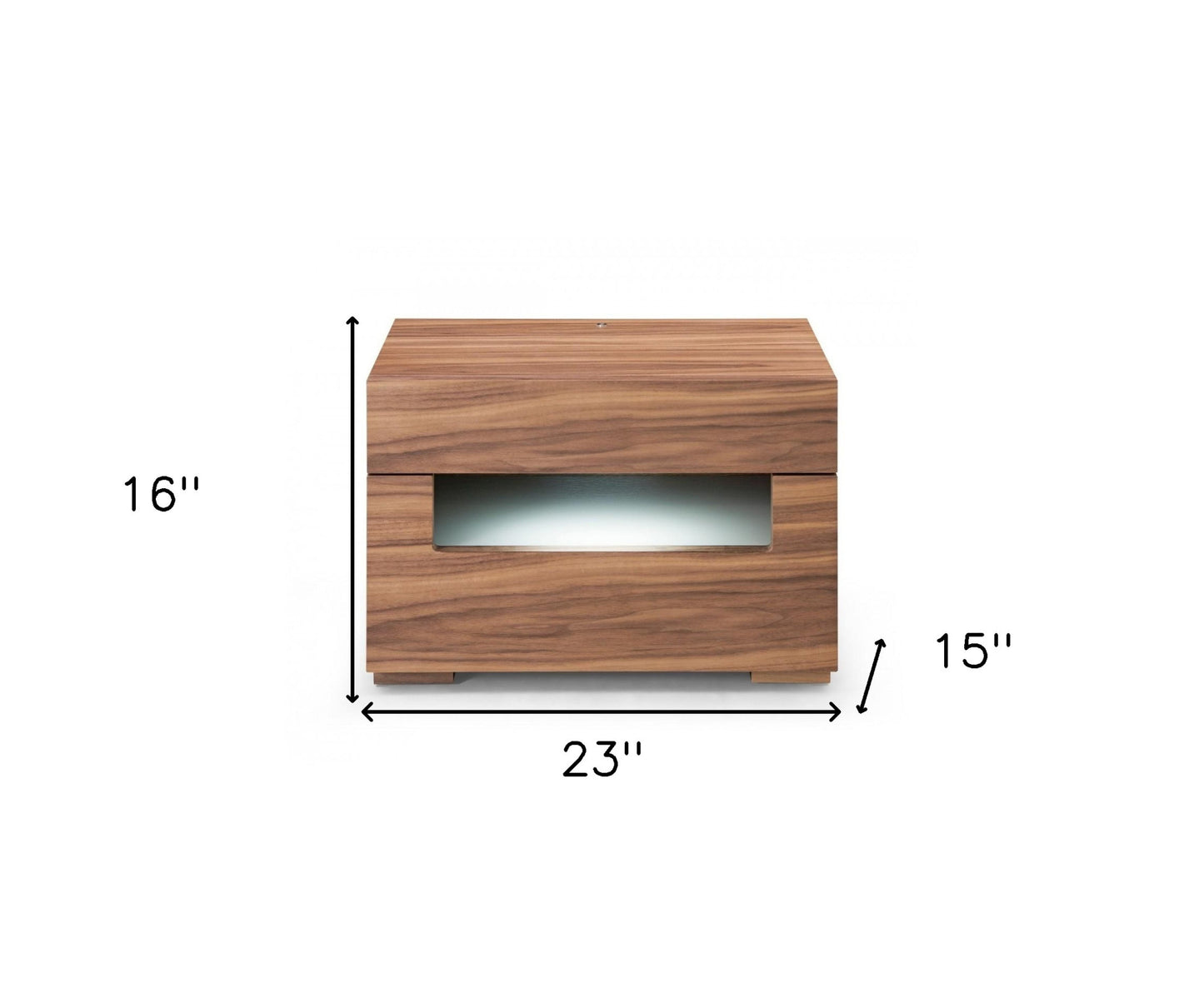Darby Walnut Nightstand w/ 2 Drawers