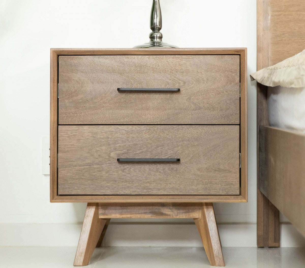 Natural Light Mocha Contemporary Nightstand