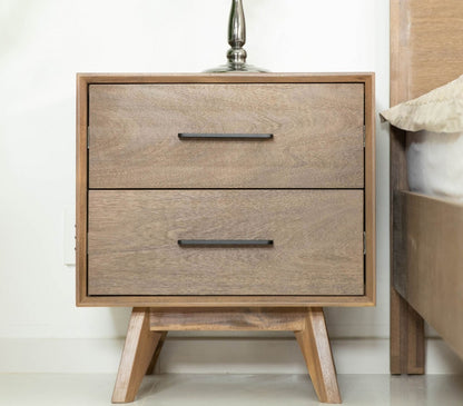Natural Light Mocha Contemporary Nightstand