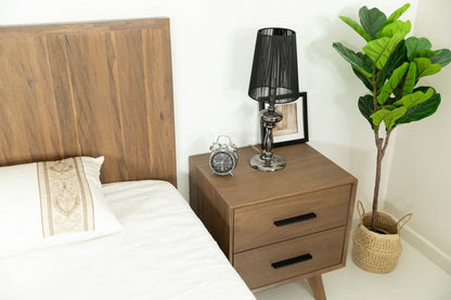 Natural Light Mocha Contemporary Nightstand