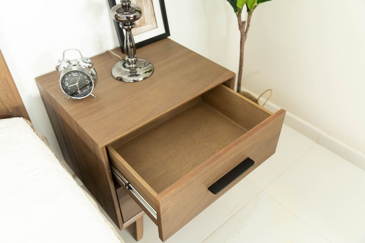 Natural Light Mocha Contemporary Nightstand
