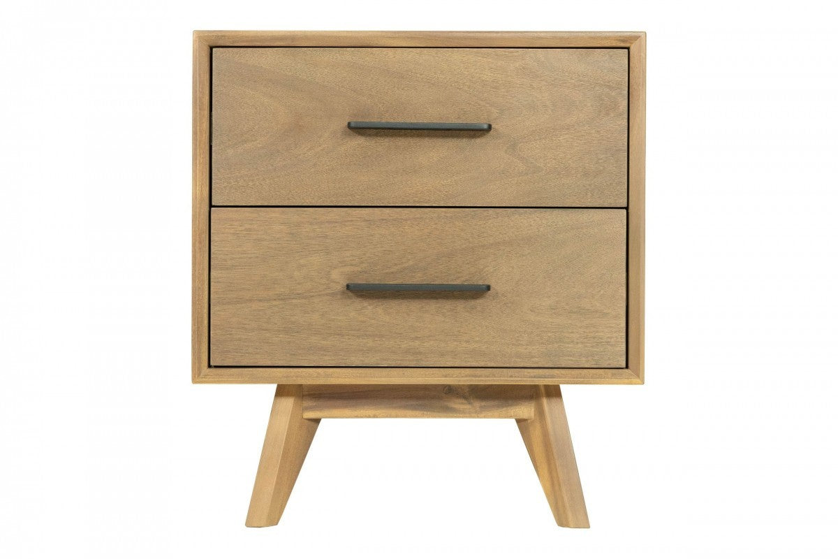 Natural Light Mocha Contemporary Nightstand