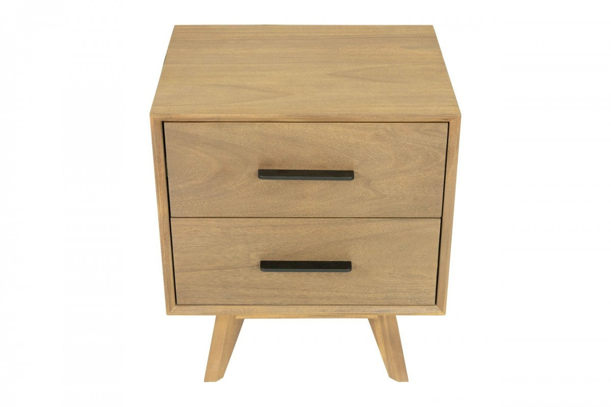 Natural Light Mocha Contemporary Nightstand