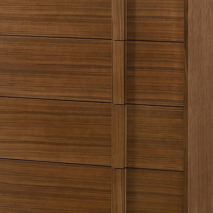 Walnut Brown Wood Contemporary Five Drawer Dresser image 5