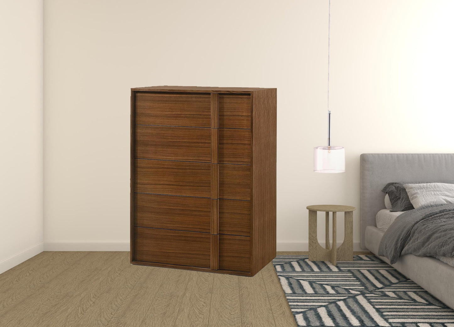 Champagne Wood Mirrored 7-Drawer Triple Dresser