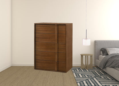 Champagne Wood Mirrored 7-Drawer Triple Dresser