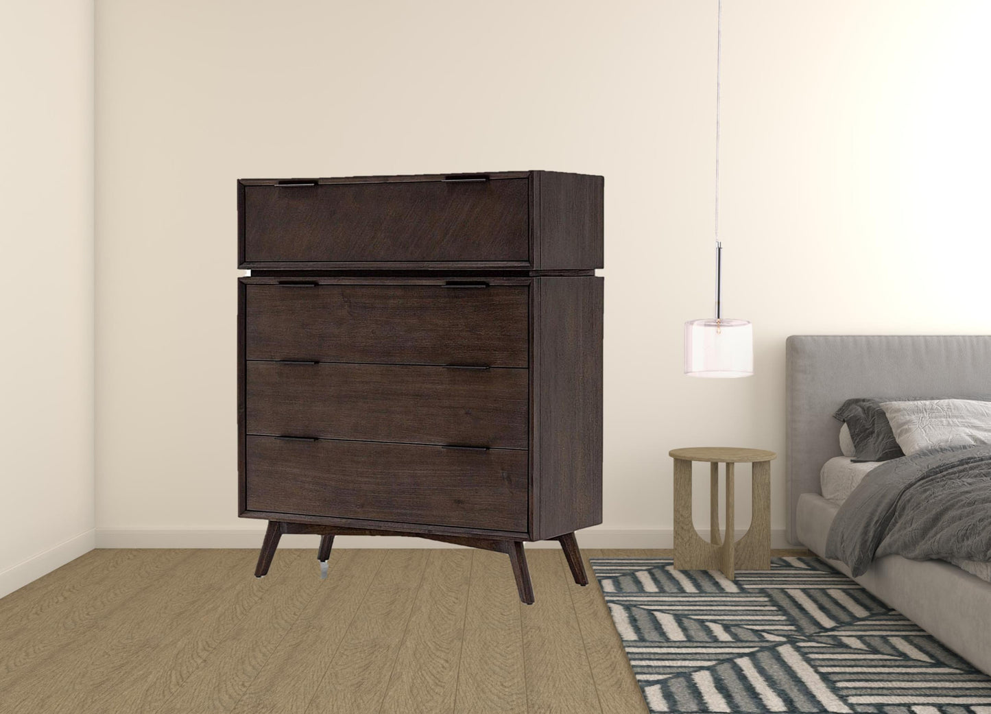 Natural Solid Wood 4-Drawer Chest