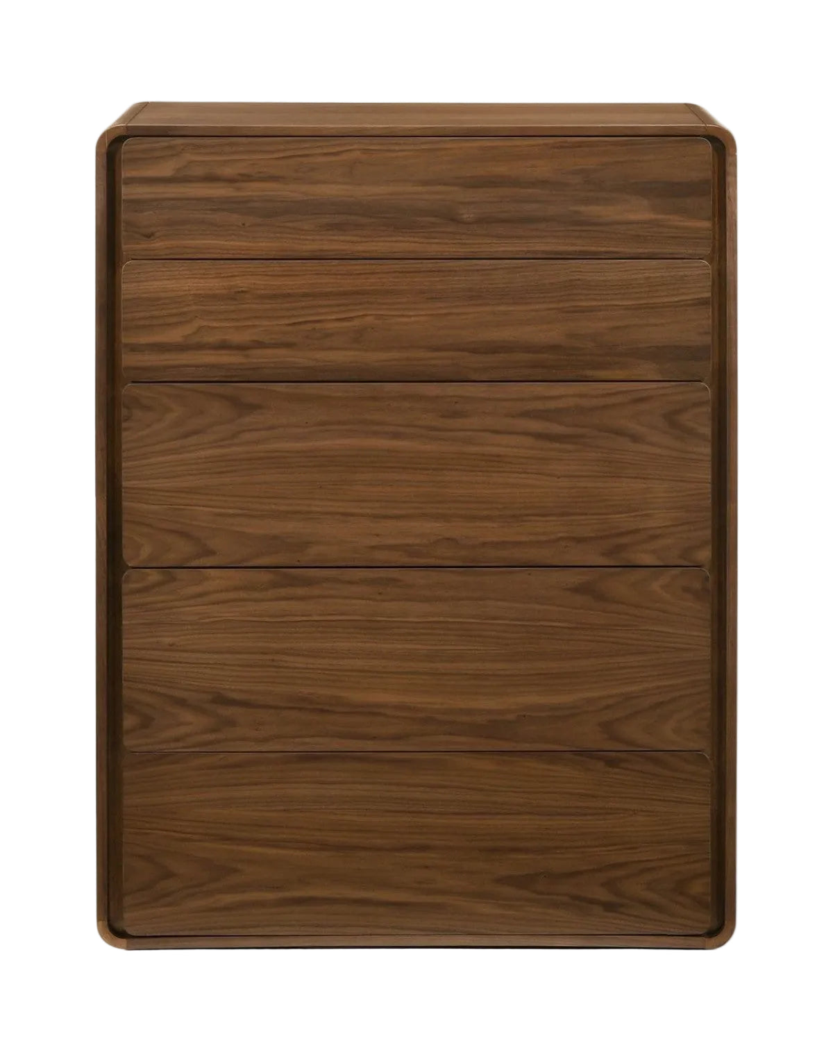 Walnut Solid Wood Five Drawer Chest image 2