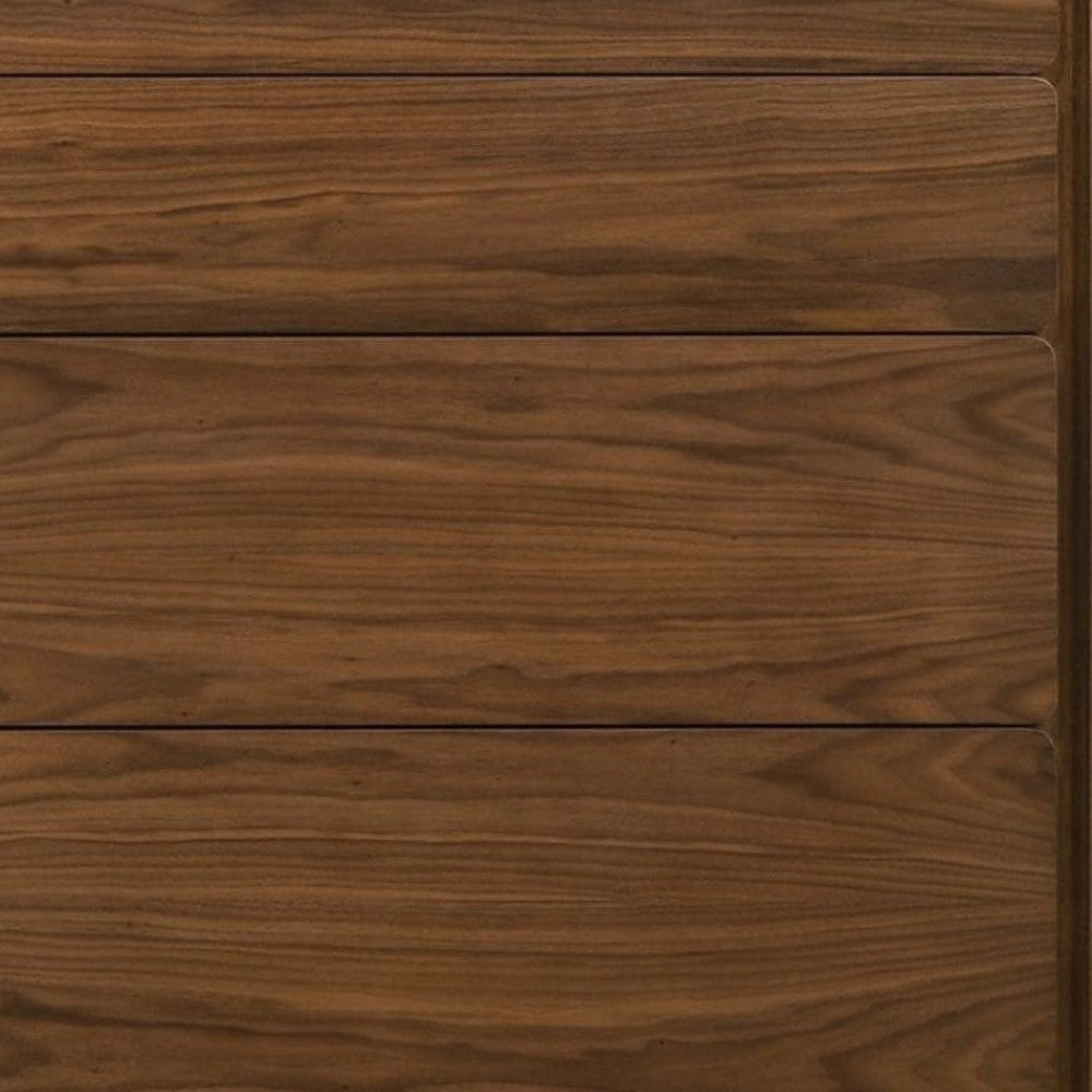 Walnut Solid Wood Five Drawer Chest image 4