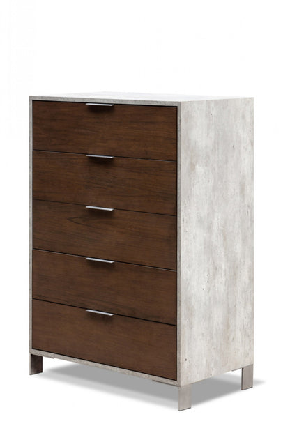 Silver Iron Drawer Combo Dresser