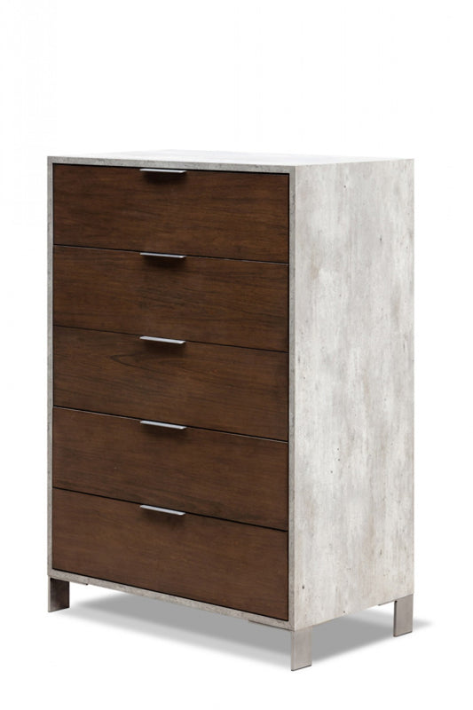 Silver Iron Drawer Combo Dresser