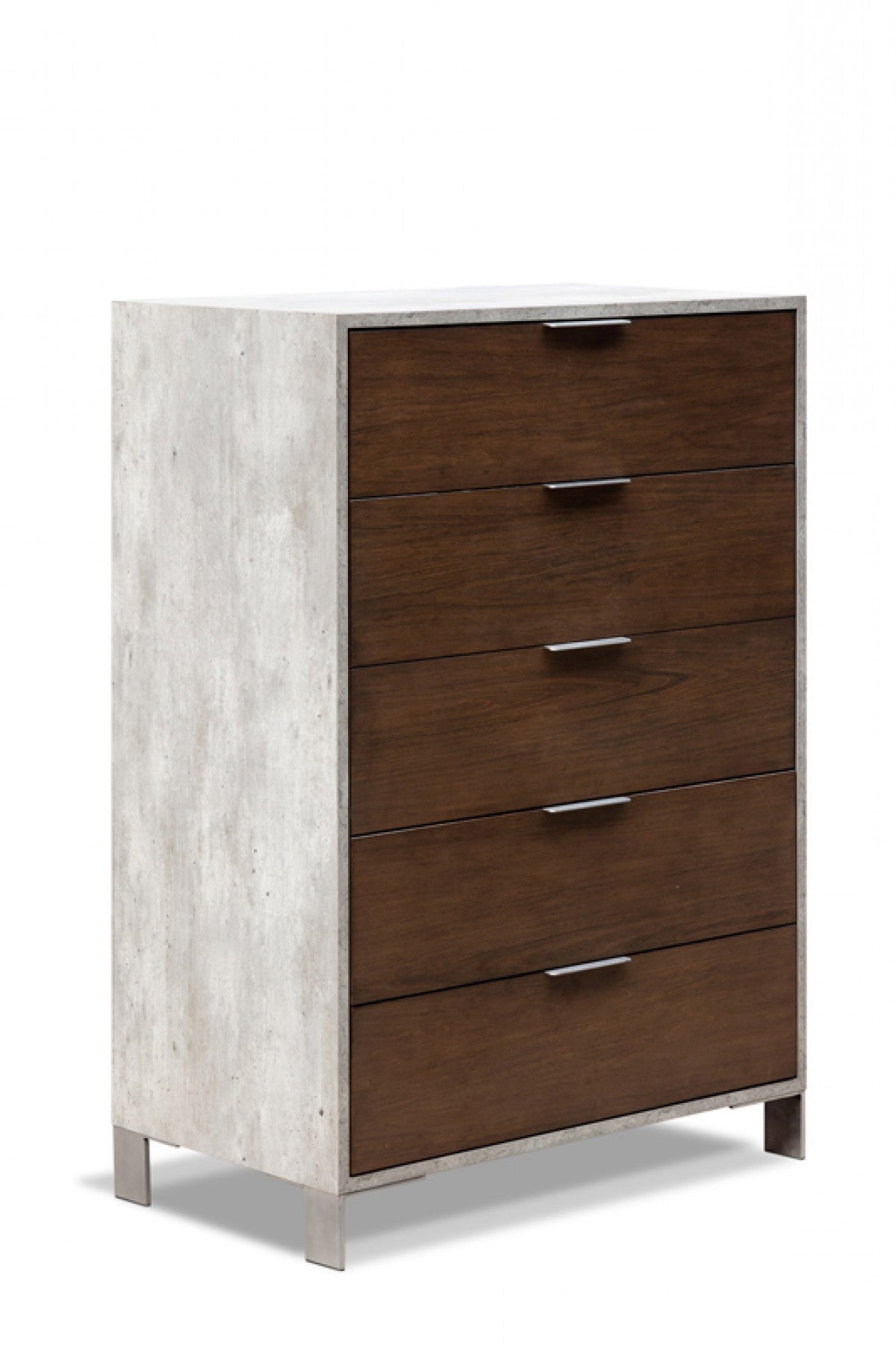 Silver Iron Drawer Combo Dresser