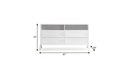 White Manufactured Wood Four Drawer Double Dresser image 8