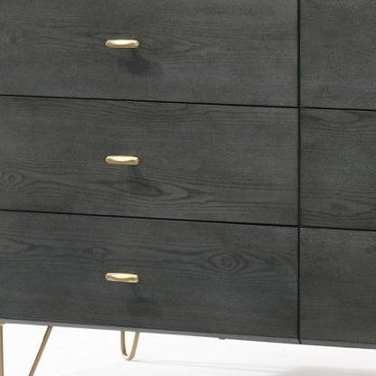 Gray Wood Six Drawer Double Dresser image 4