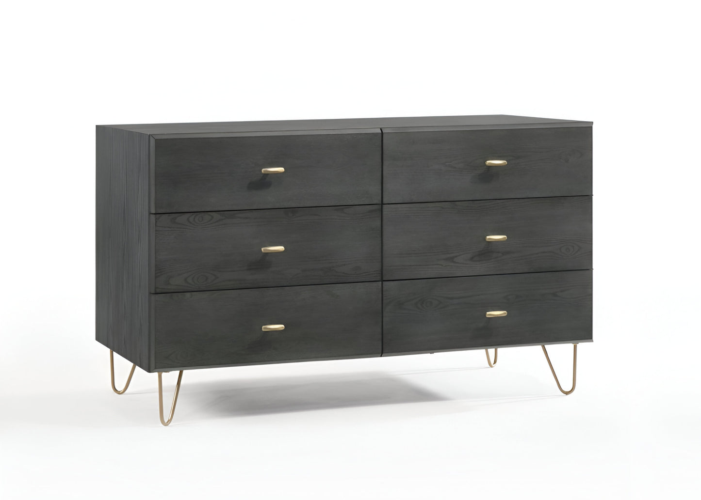 Gray Wood Six Drawer Double Dresser image 2
