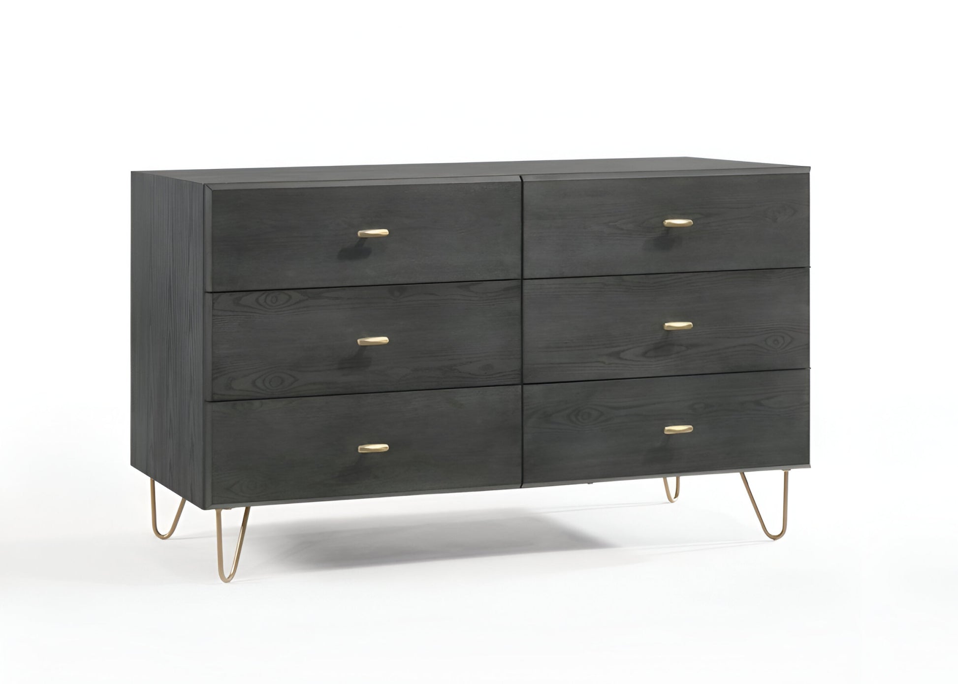 Gray Wood Six Drawer Double Dresser image 2