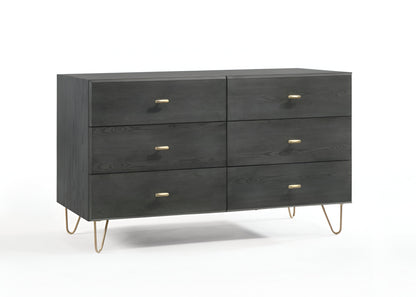 Gray Wood Six Drawer Double Dresser image 2