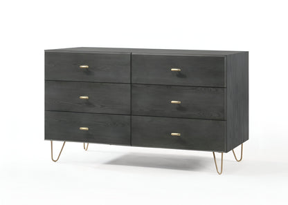 Gray Wood Six Drawer Double Dresser image 3