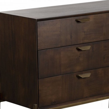 Antique Brown Solid Wood 6-Drawer Double Dresser