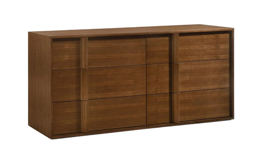 Walnut Solid Wood Six Drawer Double Dresser image 3