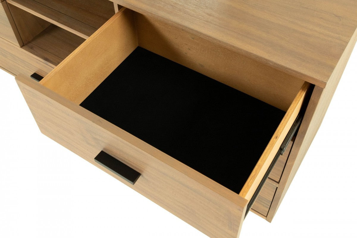 Brown Solid Wood 7-Drawer Triple Dresser