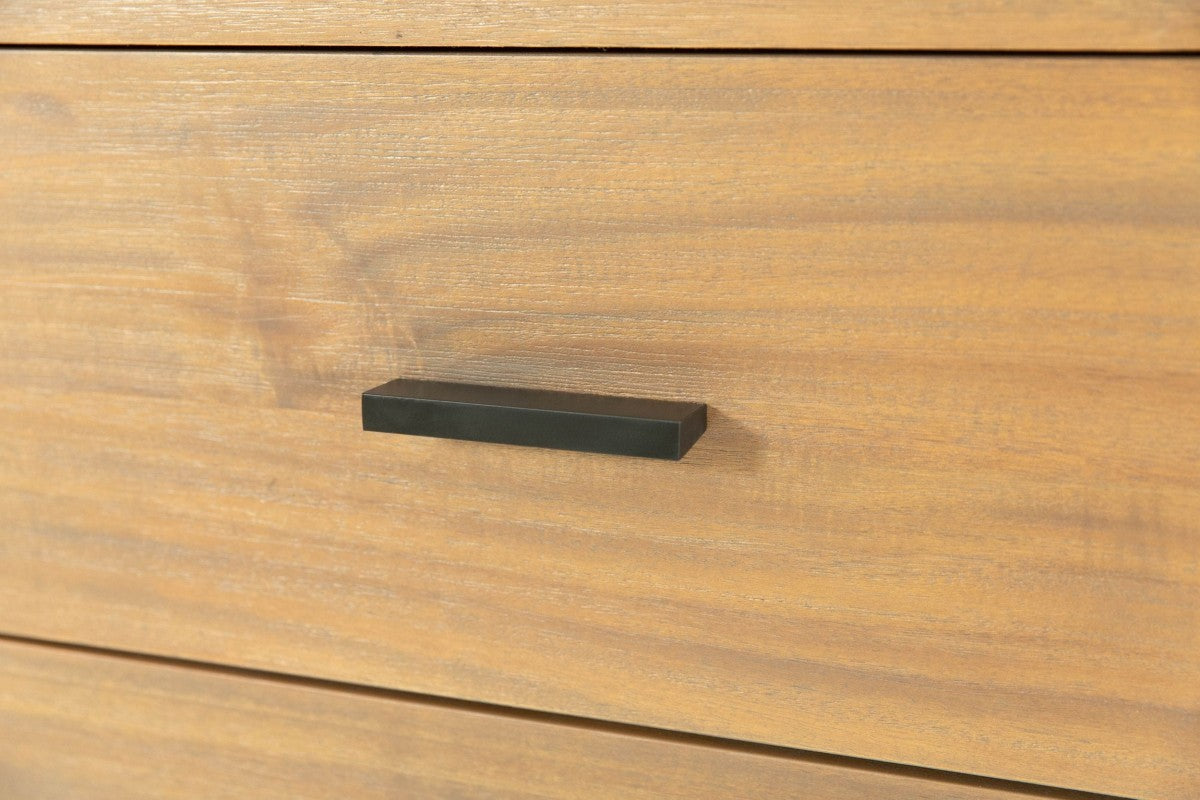 Brown Solid Wood 7-Drawer Triple Dresser
