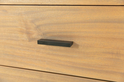 Brown Solid Wood 7-Drawer Triple Dresser