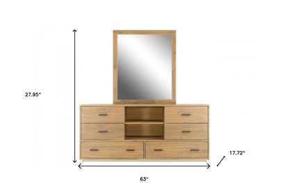 Brown Solid Wood 7-Drawer Triple Dresser