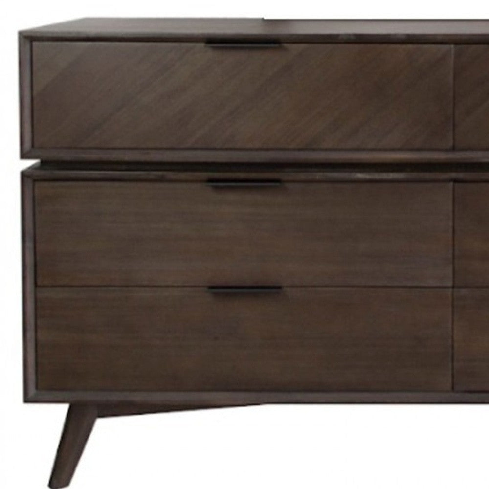 Grey Wood 6-Drawer Double Dresser