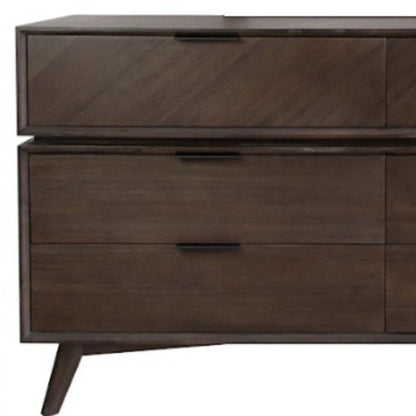 Grey Wood 6-Drawer Double Dresser