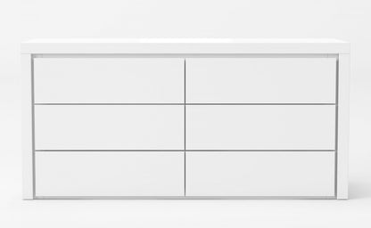 White 6-Drawer Double Dresser