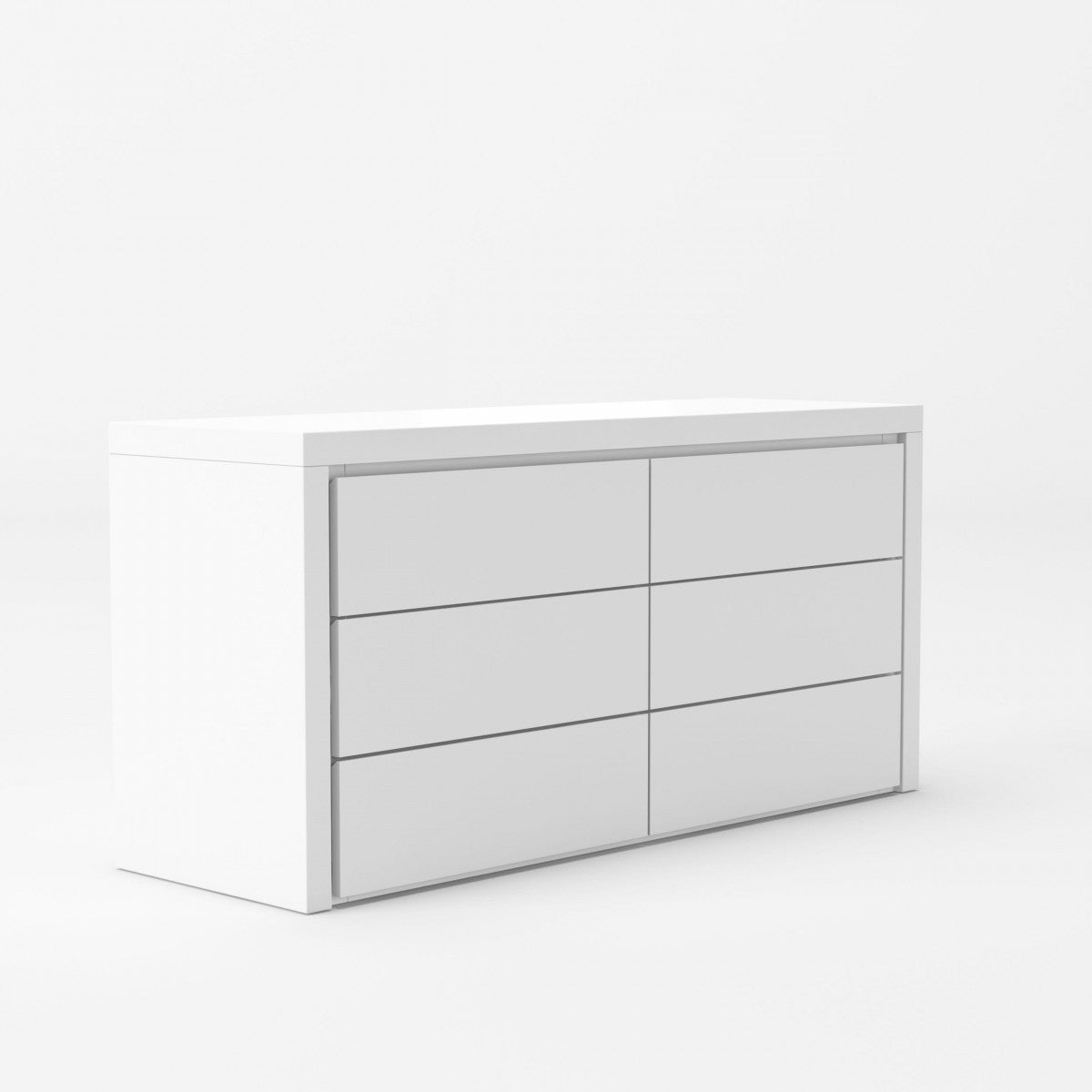 White 6-Drawer Double Dresser