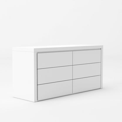 White 6-Drawer Double Dresser