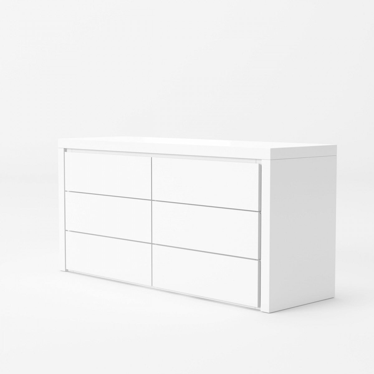 White 6-Drawer Double Dresser