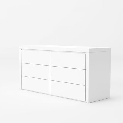 White 6-Drawer Double Dresser