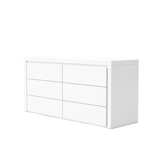White 6-Drawer Double Dresser