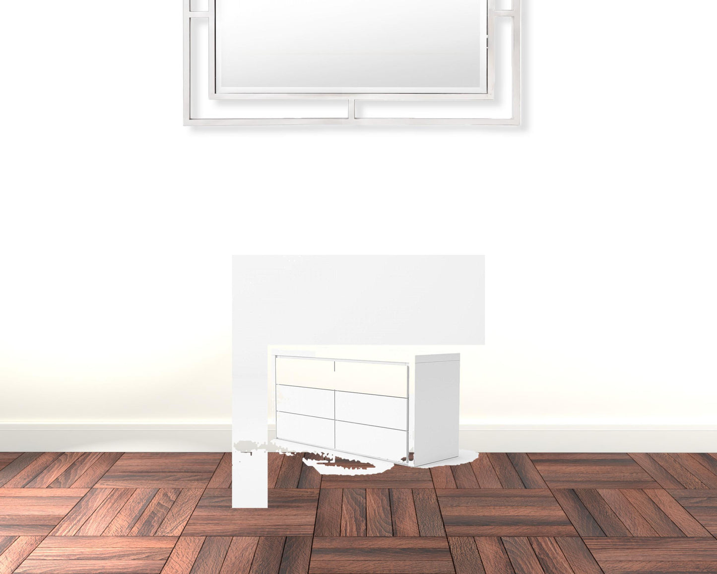 White 6-Drawer Double Dresser